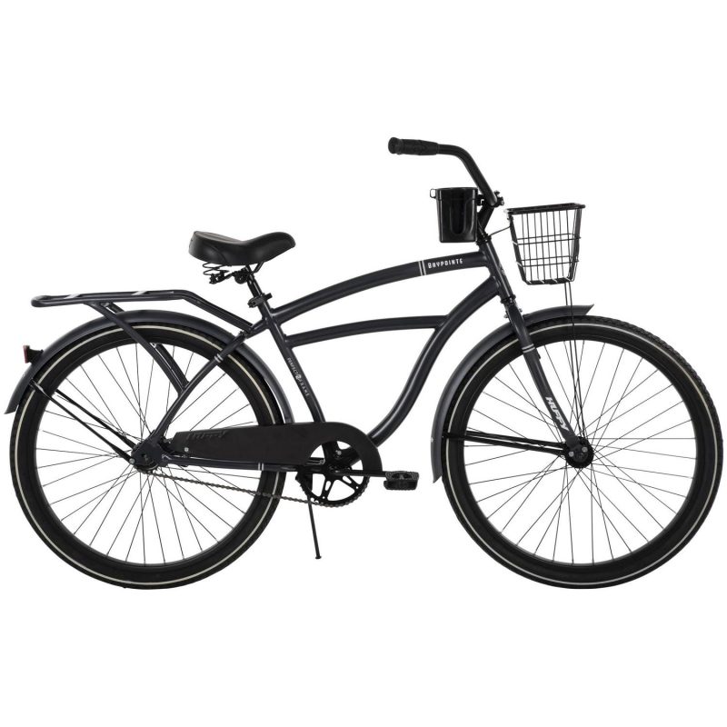 Huffy 26 Baypointe Mens Cruiser Bike with Basket， Gray - Image 7