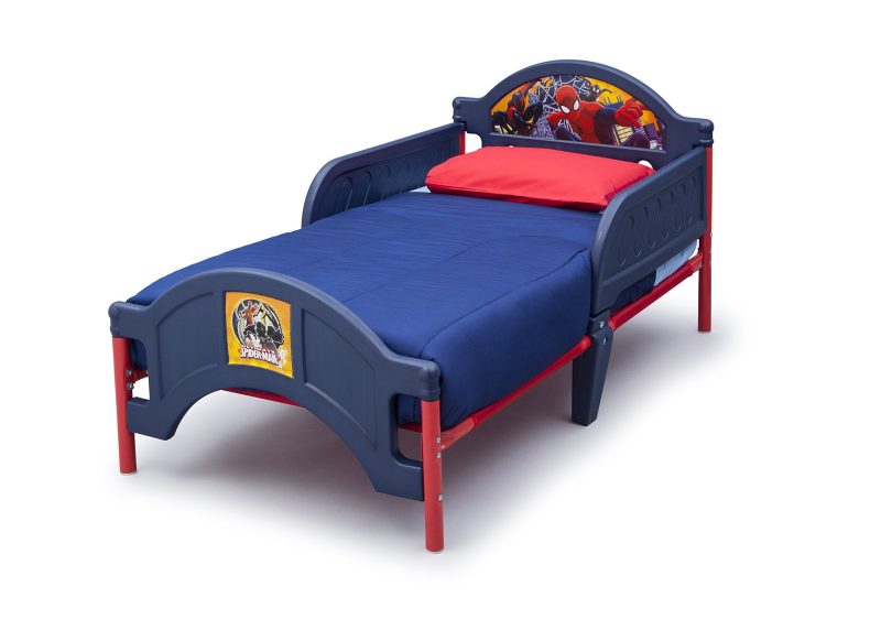 Delta Children Plastic Toddler Bed, Marvel Spider-Man + Delta Children Twinkle Galaxy Dual Sided Recycled Fiber Core Toddler Mattress (Bundle) - Image 5