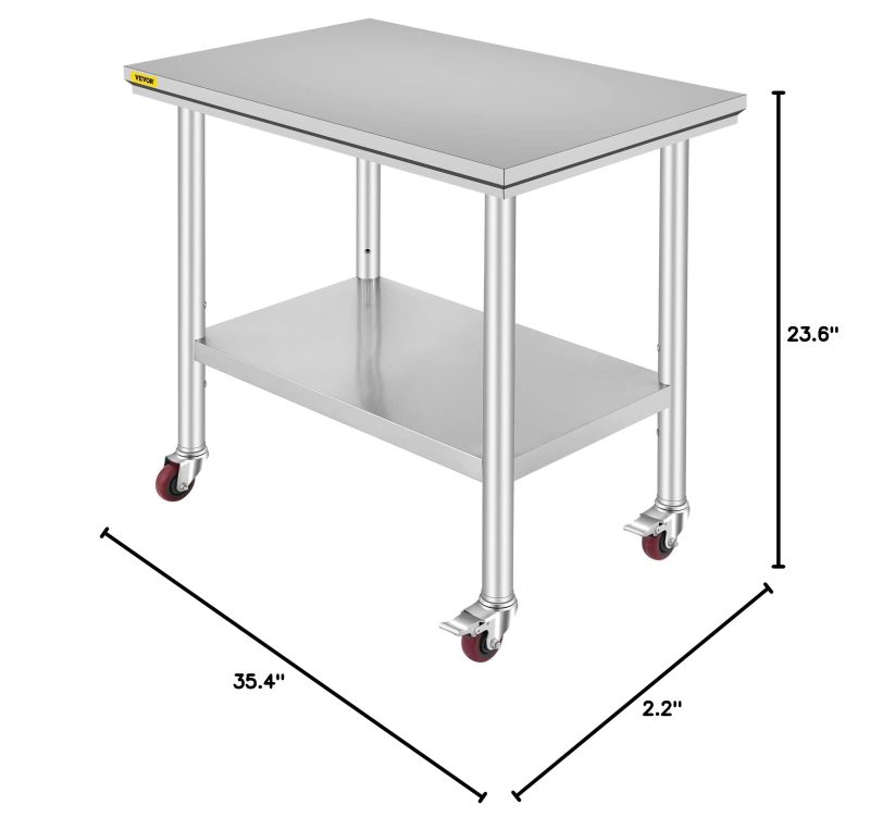 Mophorn Stainless Adjustable Commercial Worktable - Image 9