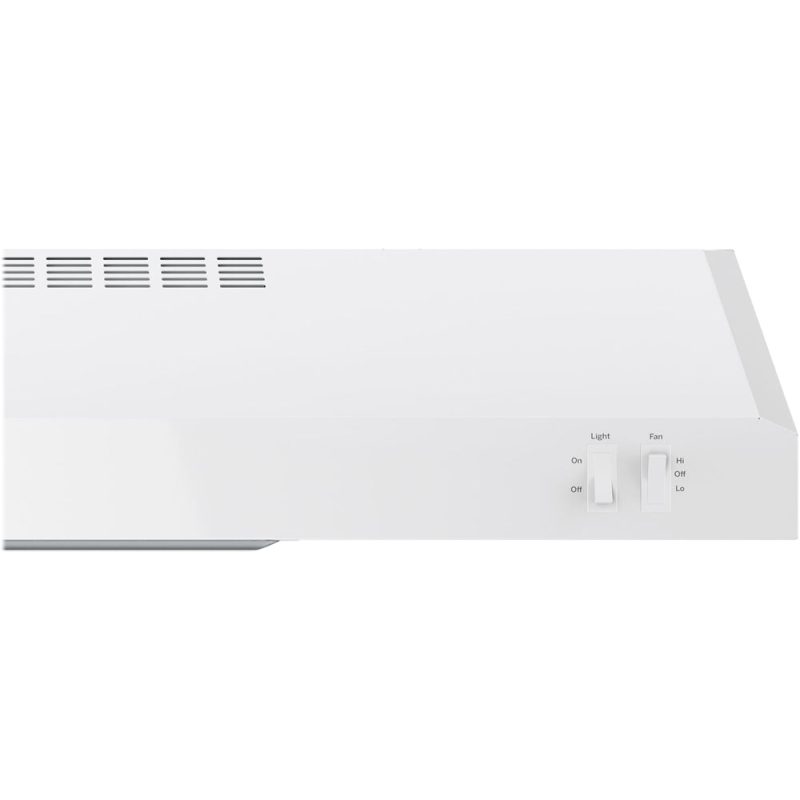 GE - 30" Convertible Range Hood - White on white