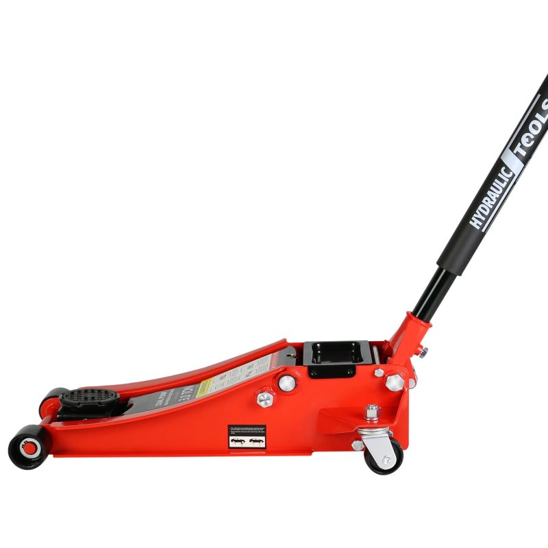 Low Profile Floor Jack, Seizeen 3 Ton(6600 lbs) Trolley Jack Dual Lift Pump, Quick Lift 3-3/10" - 18-4/20", Heavy-Duty Steel Jack with 45''L Extended Handle, Car Jack w/Wheels, Rubber Saddle, Red - Image 5