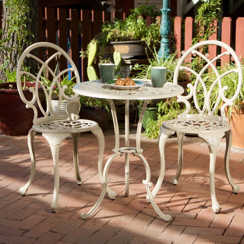 Andover Outdoor 3-Piece Aluminum Bistro Set - Image 3