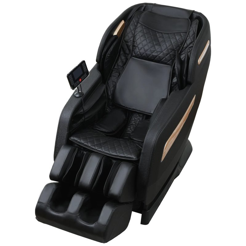 2024 4D Zero Gravity Massage Chair, Full Body Shiatsu Recliner with Yoga Stretching, SL Track, Intelligent Voice Control, Calf Kneading, Calfrest Extension, Premium Black Leather - Image 9