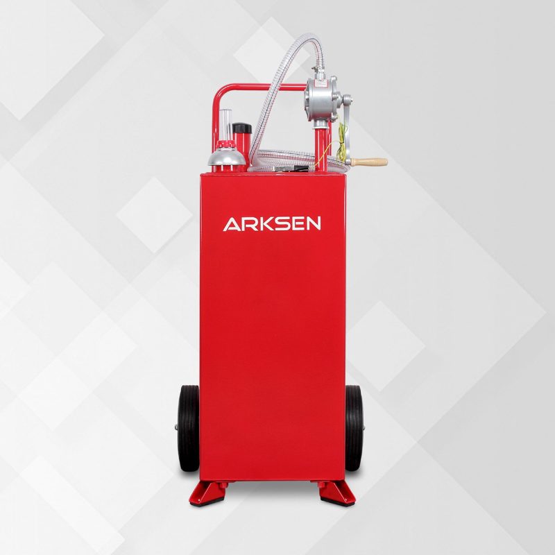 Arksen 30 Gallon Portable Fuel Transfer Gas Can Caddy Storage Tank - Red - Image 2