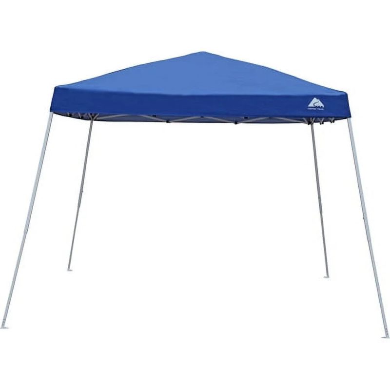 Ozark Trail 10' x 10' Instant Pop-up Slant Leg Canopy Shading Shelter, Blue, Outdoor Canopy Type