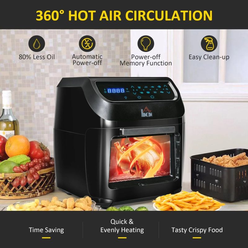 GFVCNIO 12 QT Air Fry Oven 8 In 1 Countertop Oven Combo with Air Fry Roast Broil Bake and Dehydrate 1700W with Accessories and LED Display Black - Image 6