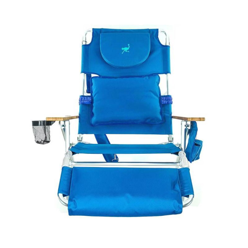 Ostrich Deluxe Padded 3-N-1 Outdoor Lounge Reclining Beach Chair, Blue (4 Pack) - Image 3