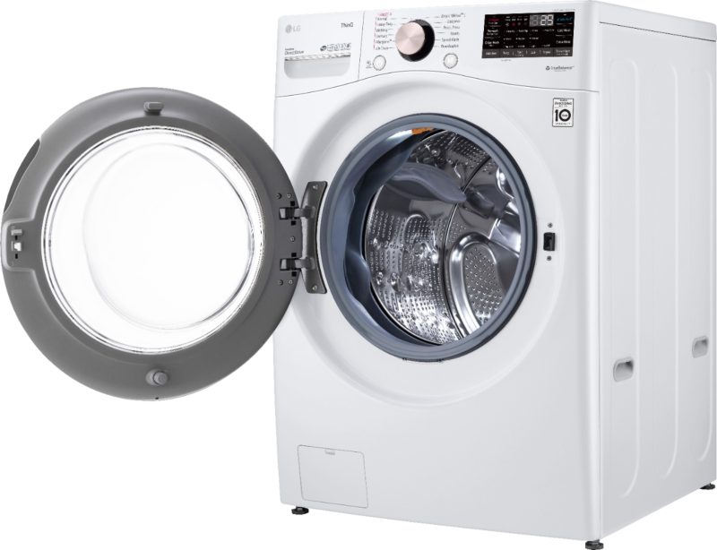 LG - 4.5 Cu. Ft. High-Efficiency Stackable Smart Front Load Washer with Steam and Built-In Intelligence - White - Image 16