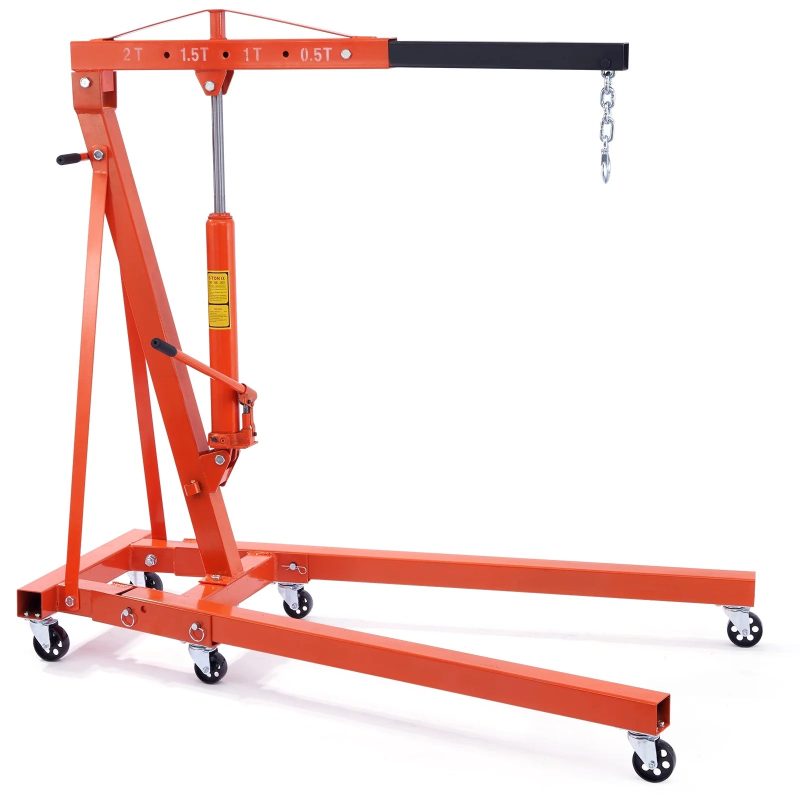 BENTISM 2T Folding Engine Crane Engine Hoist with Level 4400 lbs/2 ton Heavy-Duty Cherry Picker Shop Crane Oldable Engine Crane - Image 9