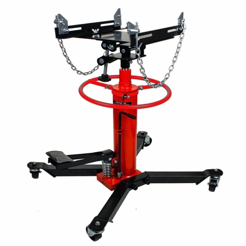 Online Gym Shop 1500 lbs 2 Stage Hydraulic Transmission Jack with 360 deg Swivel Wheels Lift Hoist - Yellow - Image 3