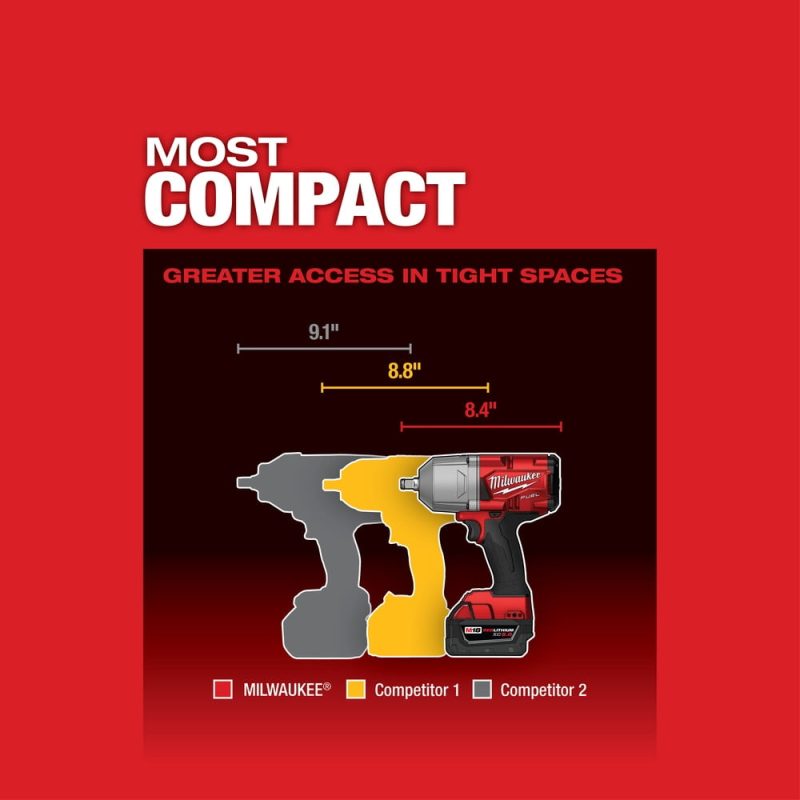 Milwaukee M18 FUEL 18-Volt Lithium-Ion Brushless Cordless 1/2 in. Impact Wrench with Friction Ring (Tool-Only) - Image 5