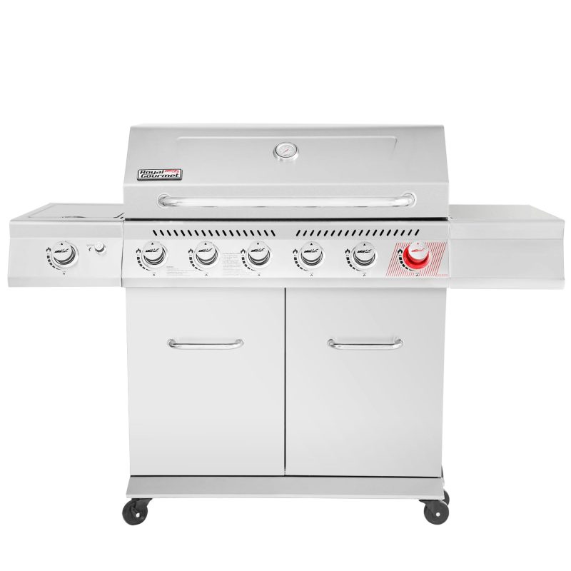 Royal Gourmet GA6402S Stainless Steel Gas Grill, Premier 6-Burner Propane Grill with Sear Burner and Side Burner, 74,000 BTU, Cabinet Style, Outdoor BBQ Party Grill, Silver - Image 2