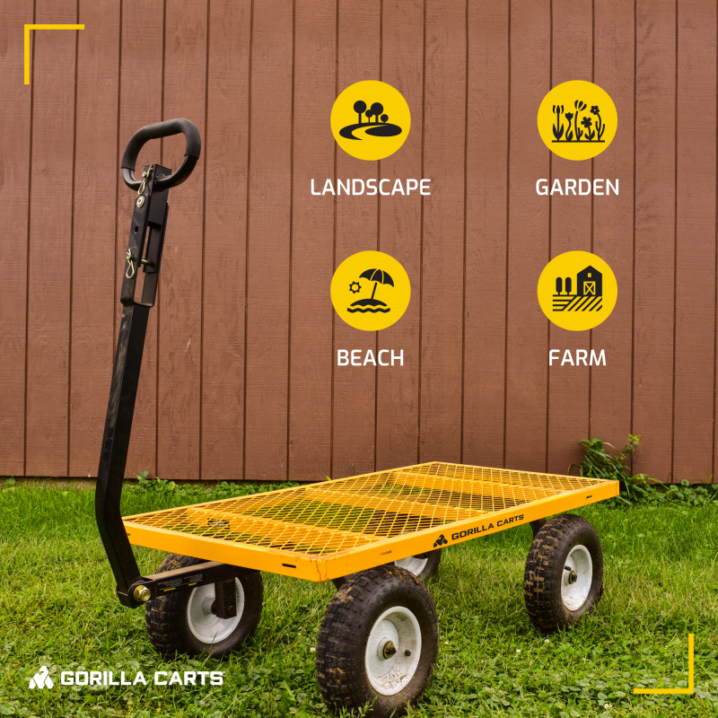 Gorilla Carts 1200 Pound Capacity Steel Utility Cart Wagon with Removable Sides - Image 6