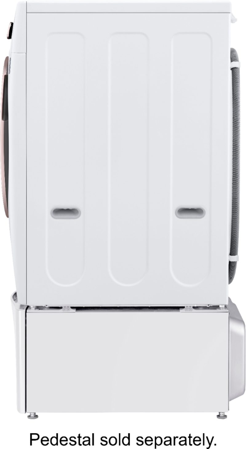 LG - 4.5 Cu. Ft. High-Efficiency Stackable Smart Front Load Washer with Steam and Built-In Intelligence - White - Image 8