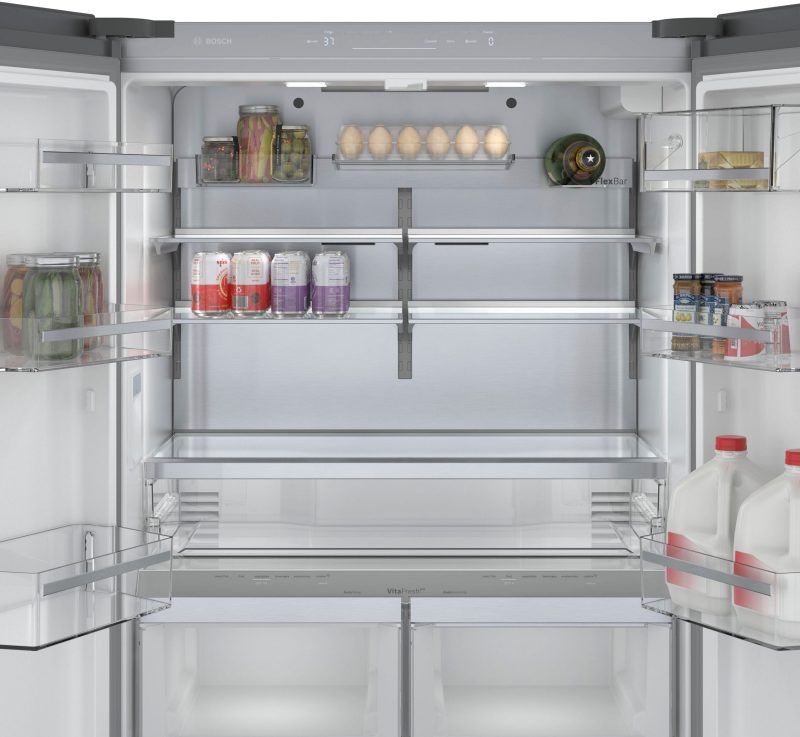 Bosch - 800 Series 21 Cu. Ft. French Door Counter-Depth Smart Refrigerator - Black stainless steel - Image 12