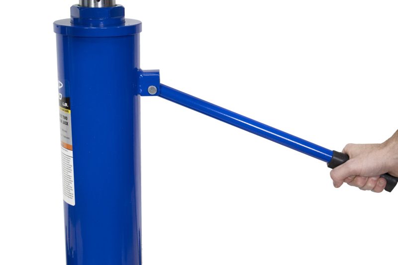 K Tool International XD63505 1,000 lbs. Two Stage Under Hoist Transmission Jack for Garages, Repair Shops and DIY, Height 37" to 76.4", Overload Valve, 2 Angle Adjustments, 4" Swivel Casters, Blue - Image 5