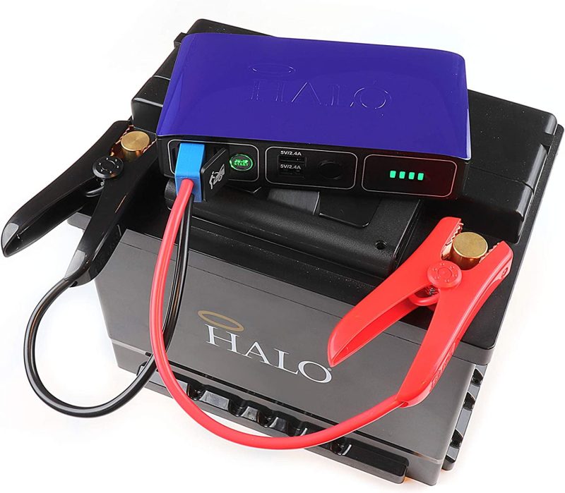 HALO Bolt Compact Portable Car Jump Starter - Car Battery Jump Starter with 2 USB Ports to Charger Devices, Portable Car Charger - Navy - Image 3