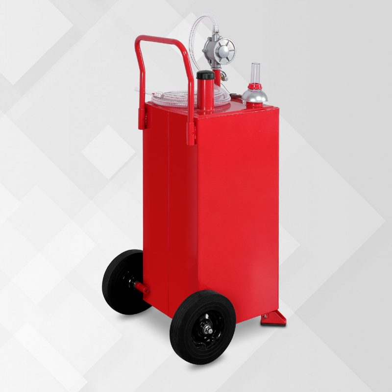 Arksen 30 Gallon Portable Fuel Transfer Gas Can Caddy Storage Tank - Red - Image 3