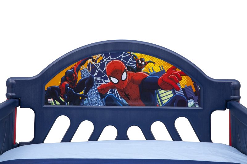 Delta Children Plastic Toddler Bed, Marvel Spider-Man + Delta Children Twinkle Galaxy Dual Sided Recycled Fiber Core Toddler Mattress (Bundle) - Image 6