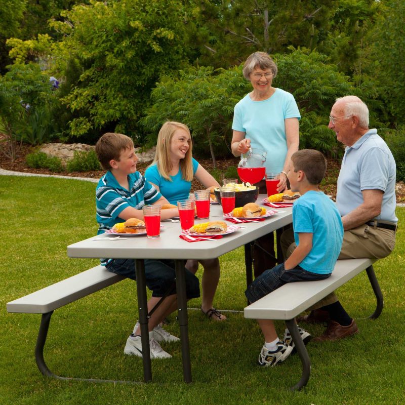 Lifetime 6 Foot Folding Picnic Table, Putty, 22119 - Image 8