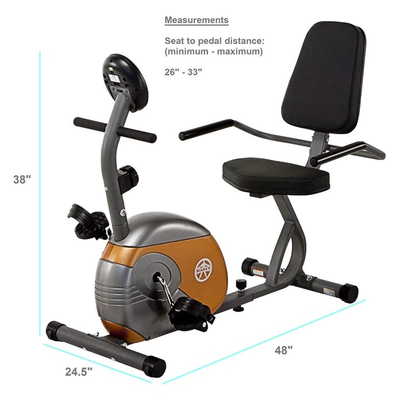 Marcy ME709 Recumbent Magnetic Exercise Bike Cycling Home Gym Equipment - Image 4