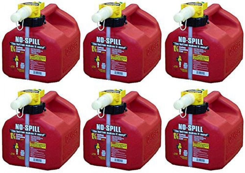 No-Spill 1415 1-1/4-Gallon Poly Gas Can (CARB Compliant) , 6 Pack