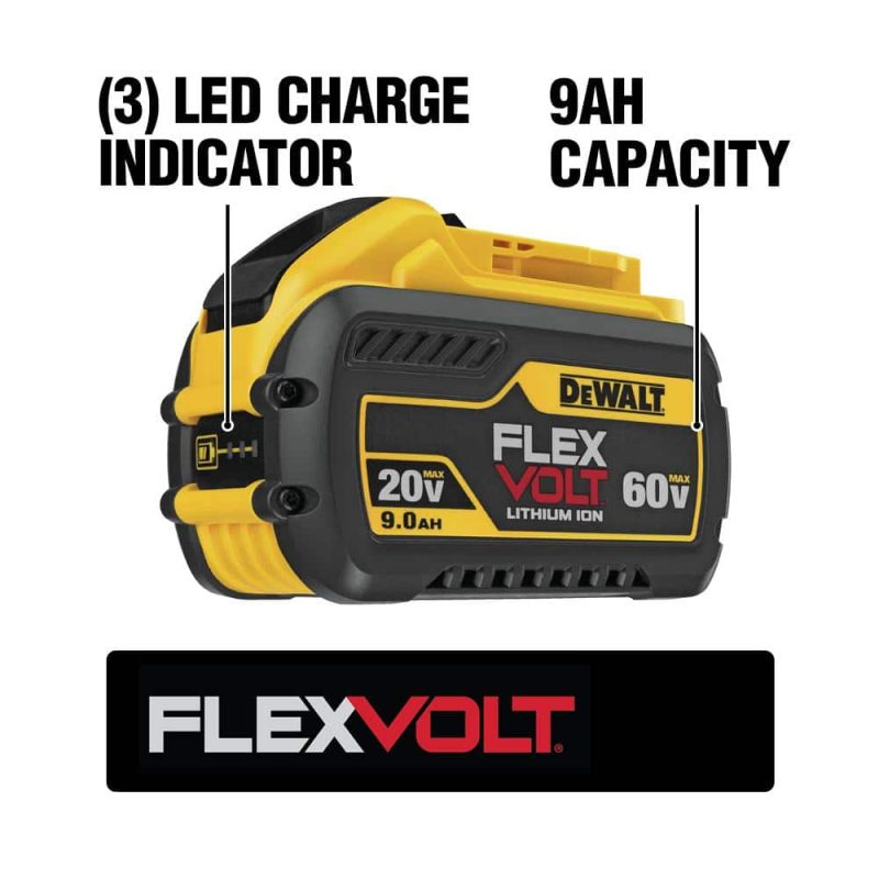 FLEXVOLT 60V MAX Cordless Brushless 7-1/4 in. Circular Saw with Brake with (1) FLEXVOLT 9.0Ah Battery DCS578X1 - Image 7