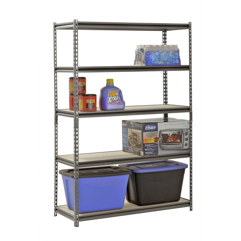 Muscle Rack 48"W x 18"D x 72"H 5-Shelf Steel Freestanding Shelves, Silver - Image 3