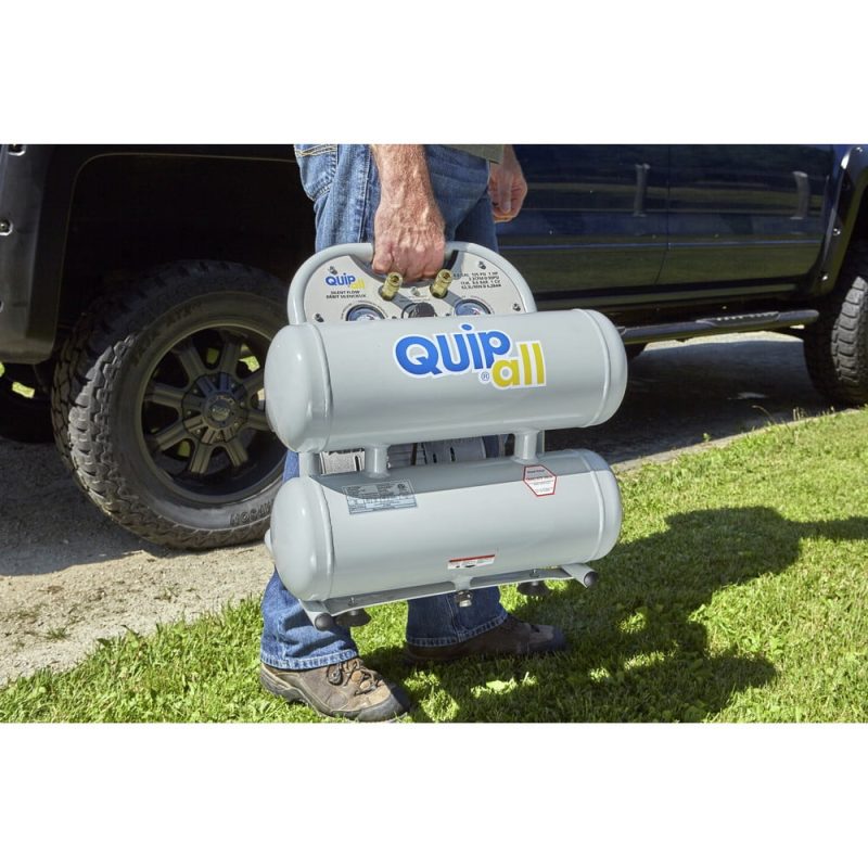 Quipall 4-1-SILTWN-AL Ultra Quiet 1 HP 4.6 Gallon Oil-Free Twin Stack Air Compressor - Image 14