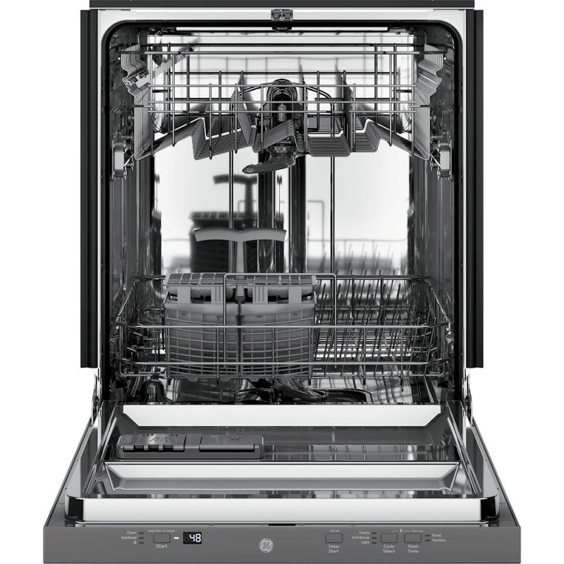 GE - 24" Top Control Built-In Dishwasher with Stainless Steel Tub - Stainless steel - Image 3