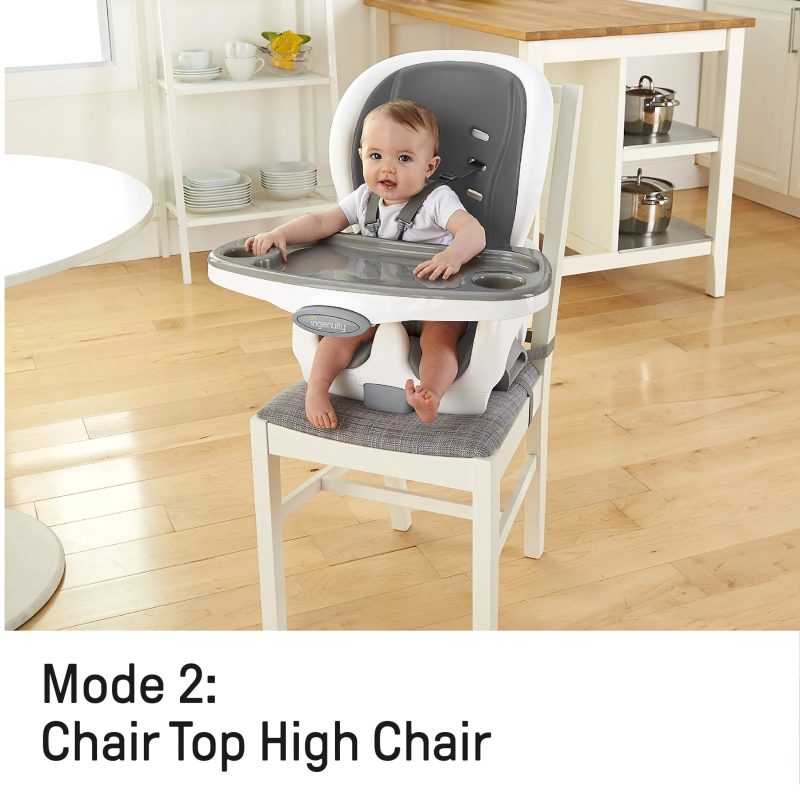 Ingenuity SmartClean Trio Elite 3-in-1 Convertible High Chair, Toddler Chair, and Booster Seat, For Ages 6 Months and Up, Unisex - Slate - Image 4