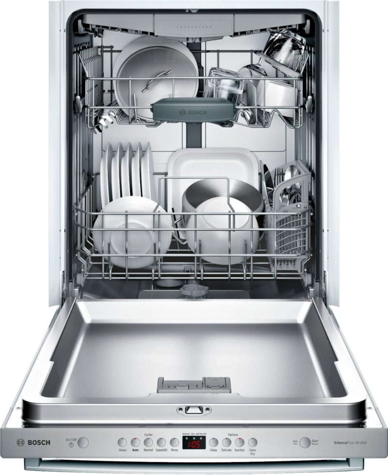 Bosch - 100 Series 24" Top Control Built-In Dishwasher with Hybrid Stainless Steel Tub - Stainless steel - Image 4