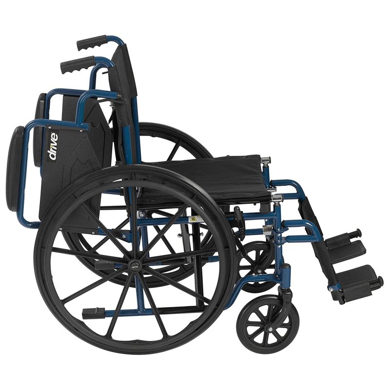 Drive Medical Blue Streak Lightweight Folding Wheelchair with 20 Inch Wide Seat - Image 3