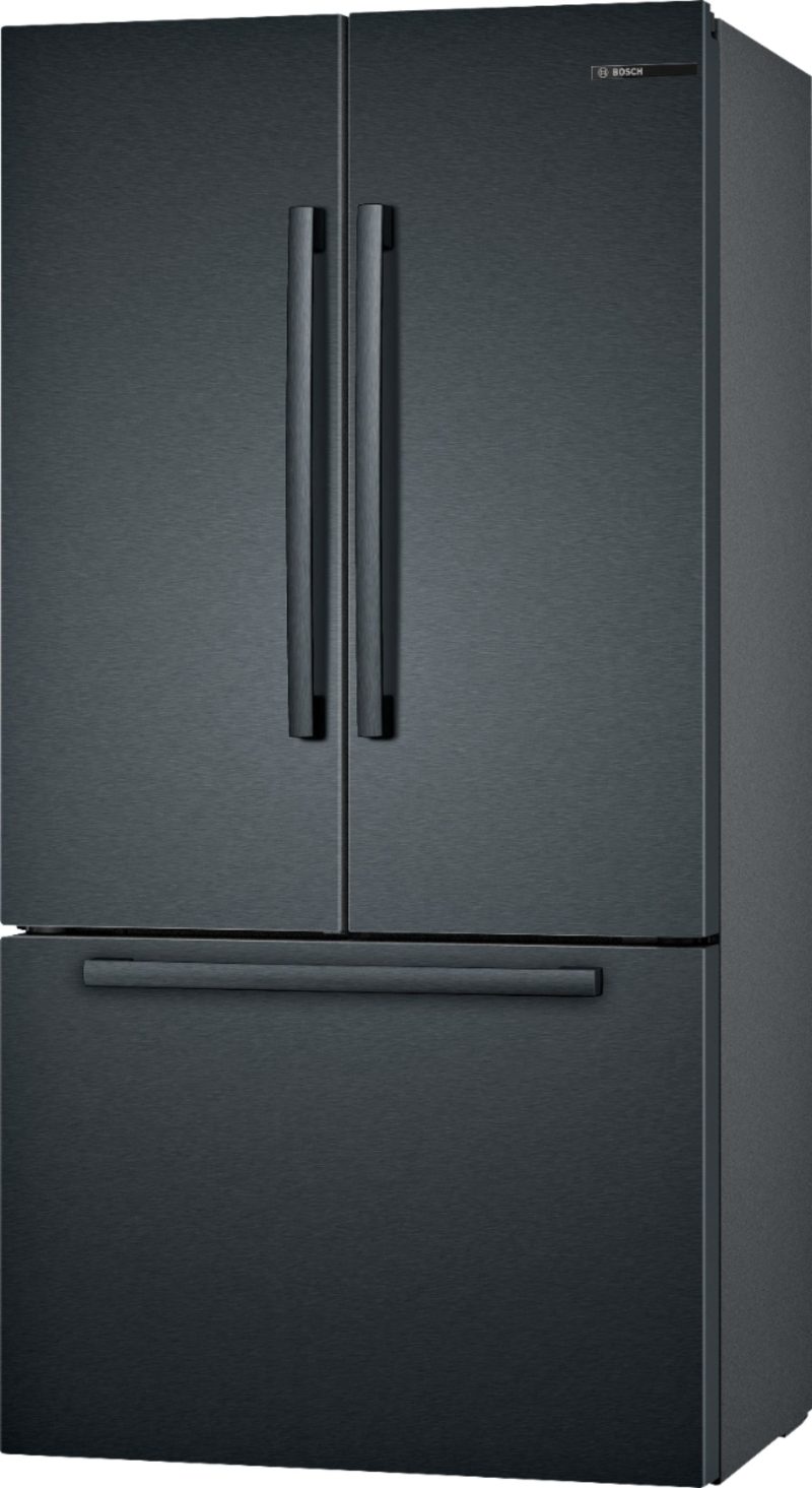 Bosch - 800 Series 21 Cu. Ft. French Door Counter-Depth Smart Refrigerator - Black stainless steel - Image 3