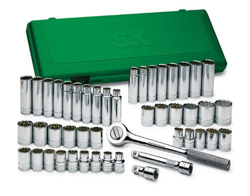 SK PROFESSIONAL TOOLS 4147 1/2 in Drive Socket Set, Metric, SAE, 47 pcs - Image 2