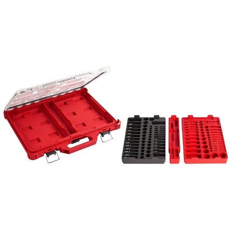 Milwaukee 48-22-9486 106-Piece 1/4 in. and 3/8 in. SAE and Metric Ratchet and Socket Set with PACKOUT Low-Profile Organizer - Image 5