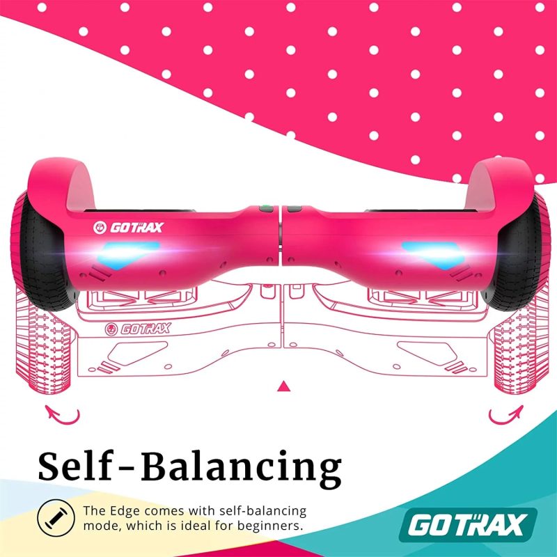 GOTRAX Edge Hoverboard for Kids Adults, 6.5" Tires 6.2mph & 2.5 Miles Self Balancing Scooter, Pink - Image 6