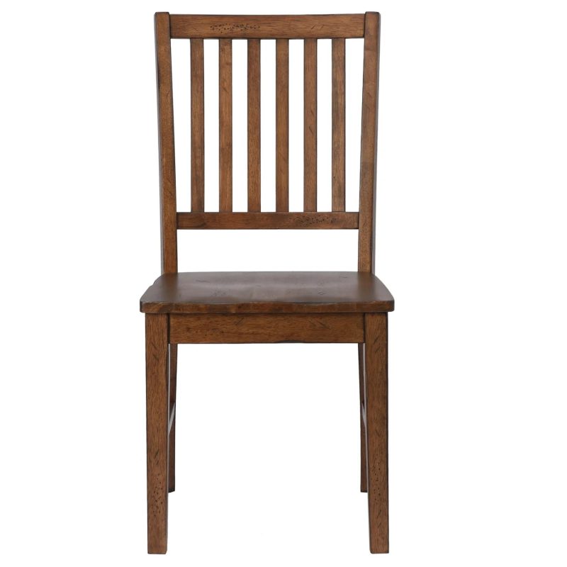 HomeStock Slat Back Dining Chair , Set Of 2 , Amish Brown - Image 3