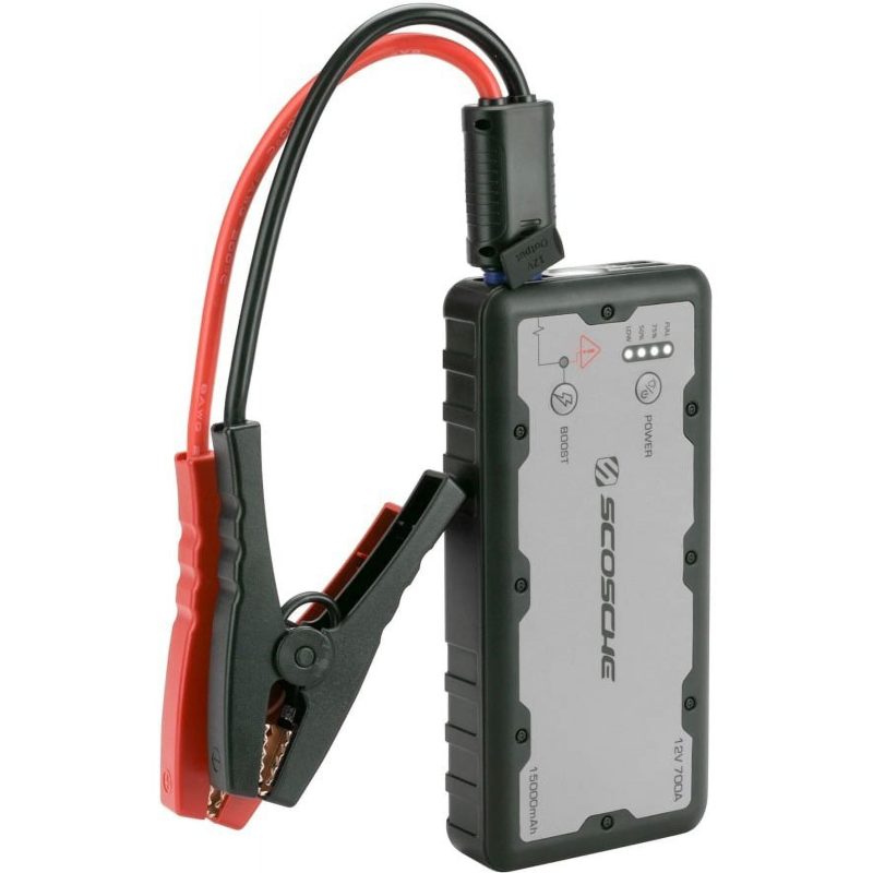 Scosche PBJ700-1 PowerUp 700 Portable Car Jump Starter with 15,000 mah 700A Portable Battery, Dual USB Ports and Built-in LED Flashlight