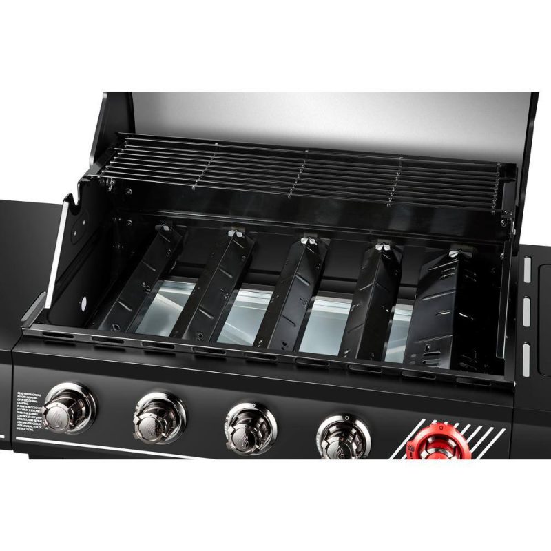 Dyna-Glo DGH474CRP 5-Burner Propane Gas Grill in Matte Black with TriVantage Multifunctional Cooking System - Image 6