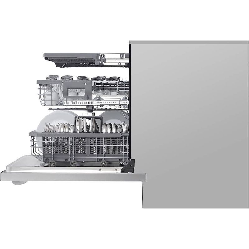 LG - STUDIO 24" Top Control Built-In Dishwasher with TrueSteam, Light, 3rd Rack, 40dBA - Stainless steel - Image 14