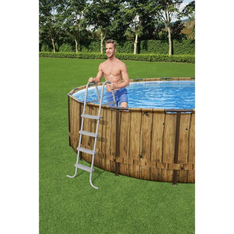 Bestway Swim Vista 16 ft. x 16 ft. Round 48 in. Deep Power Steel Above Ground Swimming Pool Set 56726E-BW - Image 8