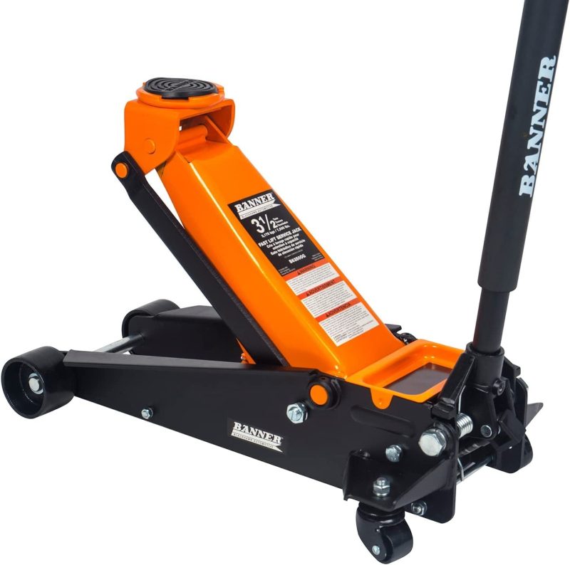 Blackhawk Banner 3.5 Ton Floor Jack - Professional Heavy Duty Hydraulic Lift for Car Truck SUV