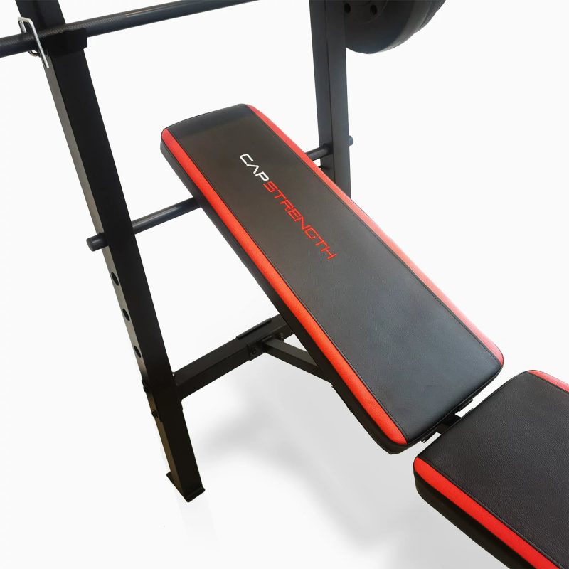 CAP Strength Adjustable Standard Combo Weight Bench with Rack and Leg Extension and 90 lb. Vinyl Weight Set💝 Last Day For Clearance - Image 4