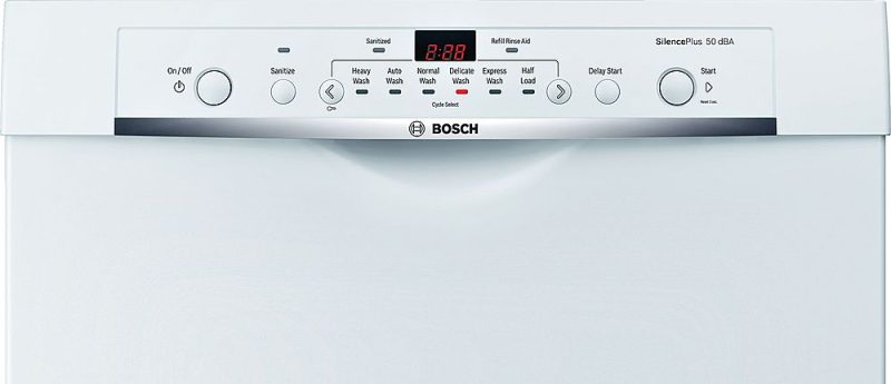 Bosch - 100 Series 24" Front Control Tall Tub Built-In Dishwasher with Hybrid Stainless-Steel Tub - White - Image 2