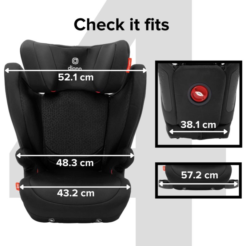 Diono Monterey 4DXT Latch, 2-in-1 High Back Booster Car Seat with Expandable Height, Width, Advanced Side Impact Protection, 8 Years 1 Booster, Black - Image 3