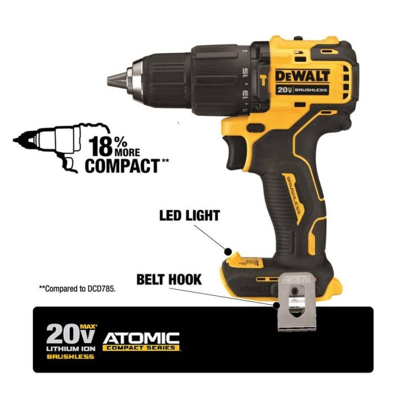 ATOMIC 20V MAX Lithium-Ion Cordless Brushless Combo Kit with (2) 1.5Ah Batteries, Charger, and Bag DCK224C2 - Image 2