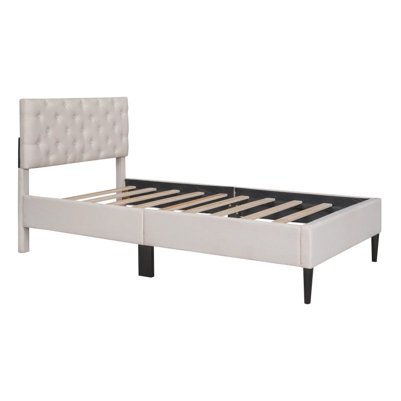 Button-Tufted Platform Bed - Twin Size - Upgrade Your Bedroom - Image 3