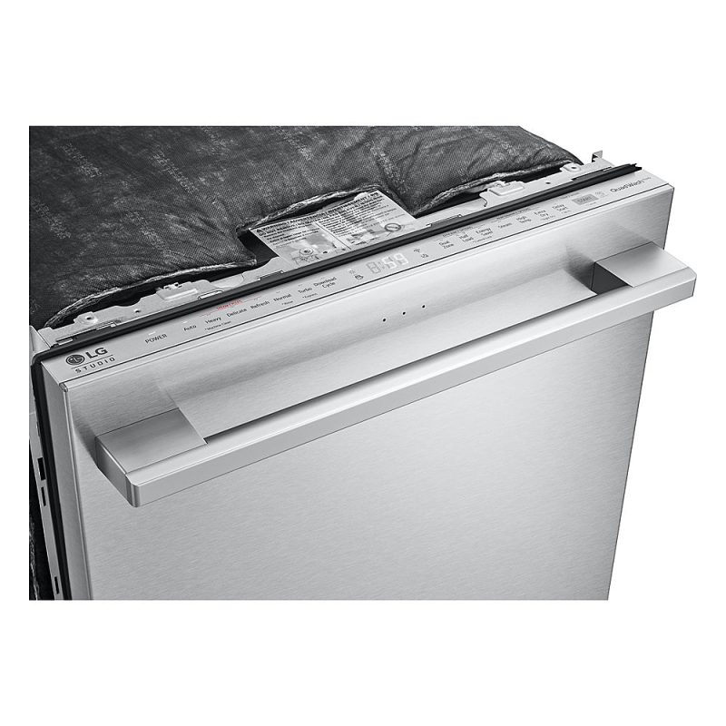 LG - STUDIO 24" Top Control Smart Built-In Stainless Steel Tub Dishwasher with 3rd Rack, QuadWash, True Steam and 40dBA - Stainless steel - Image 9