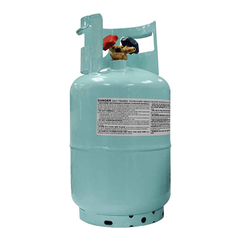 Mastercool 67010 Blue 1/2 in. ACME 30 lb. D.O.T-Approved Recovery Cylinder with Float Switch